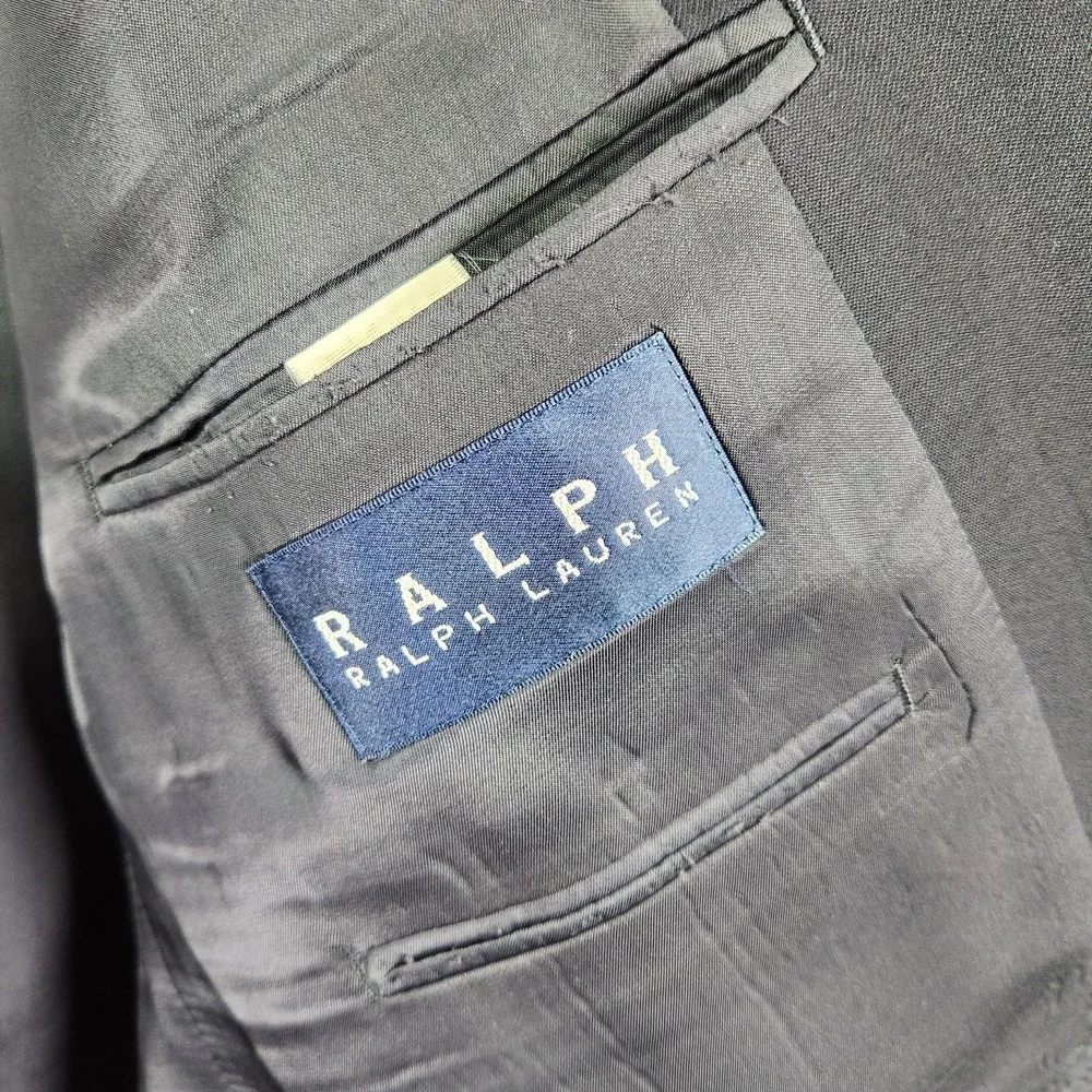 Ralph Lauren Blazer Mens 43R Navy Blue Gold Crest Buttons Wool Sport Coat Preppy